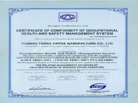 职业健康安全管理体系认证证书英文